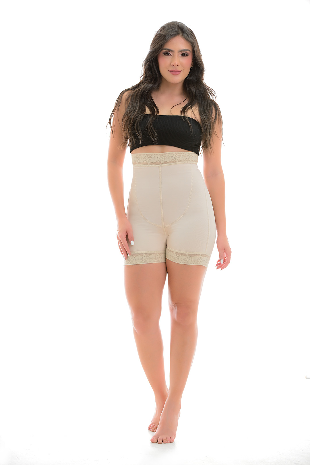 SHORT TIRO ALTO/2611 - Color: BEIGE, Talla: M